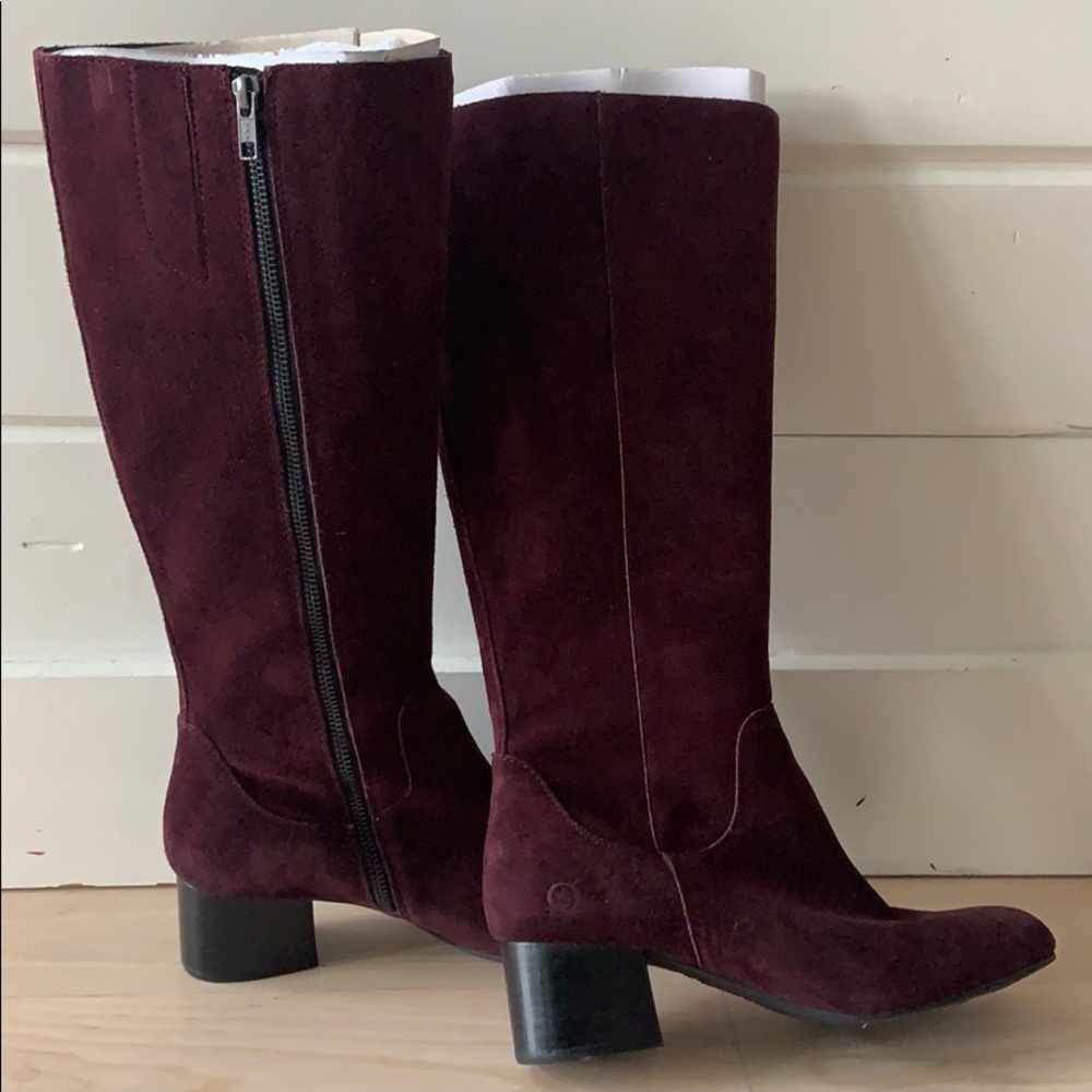 Born Burgundy suede Knee-high boots